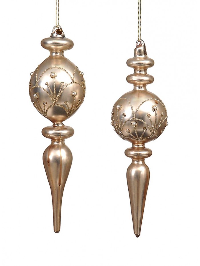 Zaves ornament sklo glit 25-23cm 95057